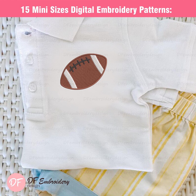Mini Football Pattern Mini American Football Embroidery Design: Sports Lover Pattern (4 Sizes ...