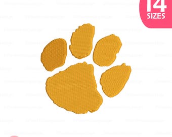 Tiger Paw Print Embroidery Design: Wildcat Machine Embroidery File (Digital Download)