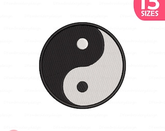 Yin Yang Symbol Embroidery Design, Balance Harmony Machine Embroidery Stitch File, Digital Download, 13 Sizes