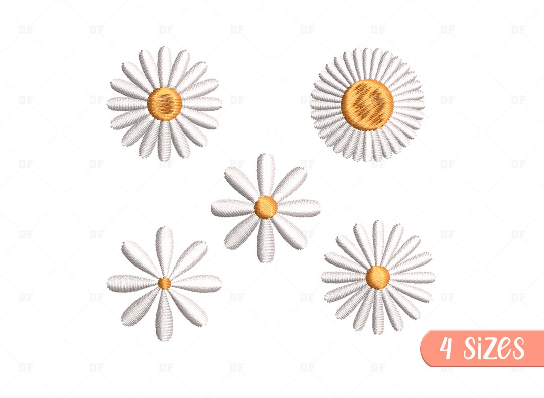 Mini Daisy Flower Embroidery Design, Daisy Embroidery Design, Flowers