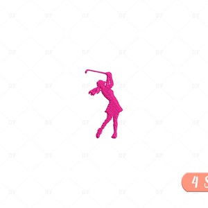 Female Golfer Silhouette Embroidery Design: Sport Embroidery Bundle ...