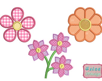 Flowers Applique Embroidery Designs: Floral Machine Embroidery (Digital Download)