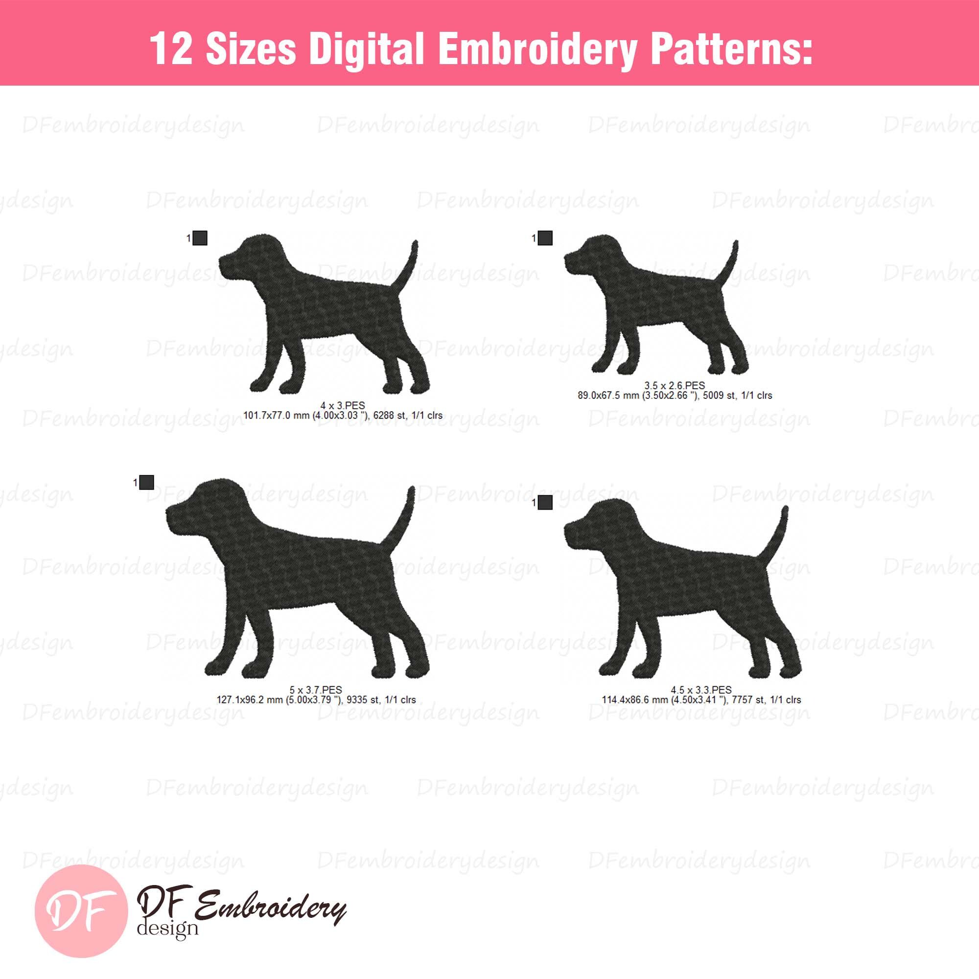 Labrador Embroidery Design, Dog Machine File, Multiple Sizes (digital ...