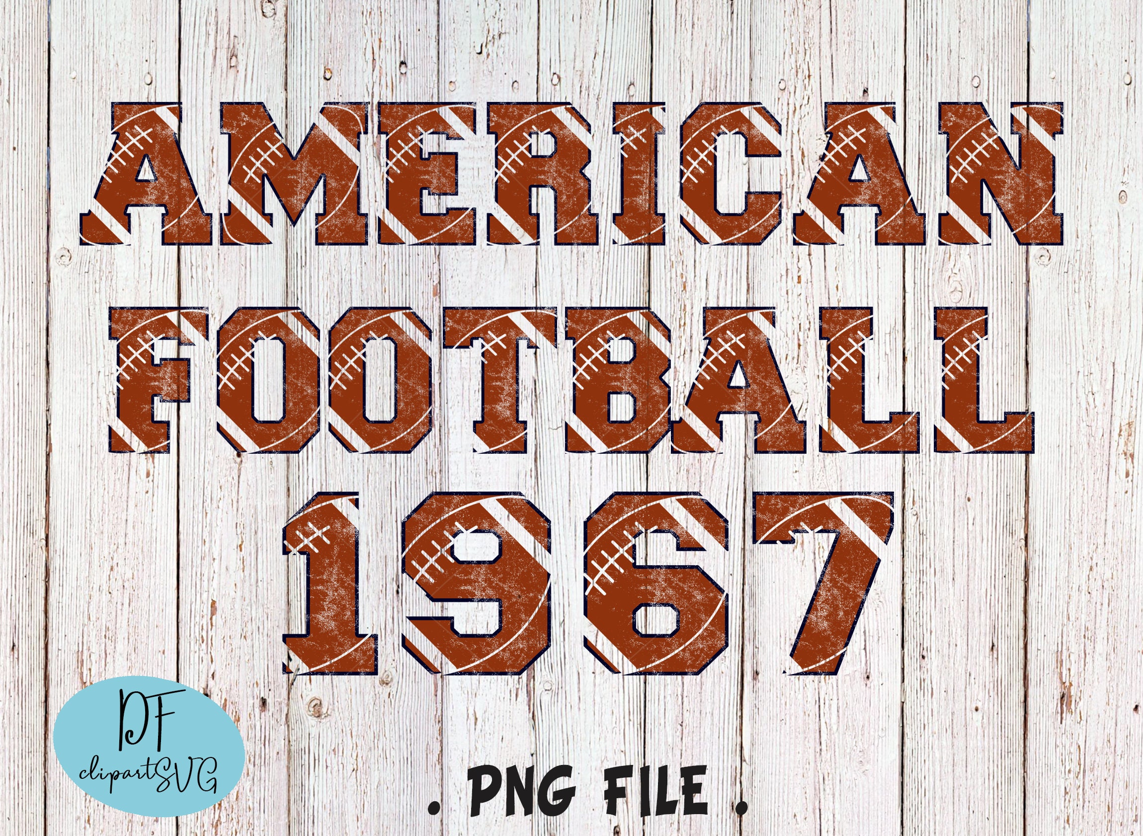 American Football Font Football PNG Buchstaben und Zahlen | Etsy