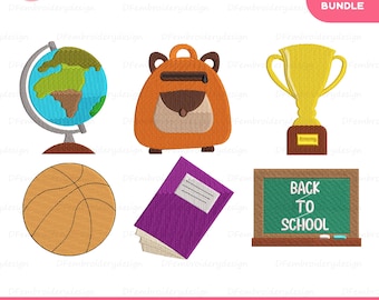 Back To School Mini Embroidery Design Set (Digital Download)