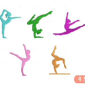 Gymnast Girl Embroidery Design: Mini Machine Embroidery (4 Sizes) (Digital Download)