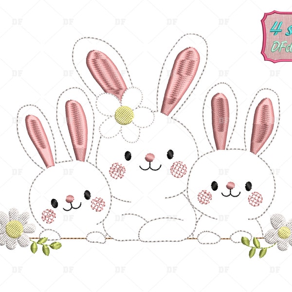 Rabbit Embroidery - Etsy