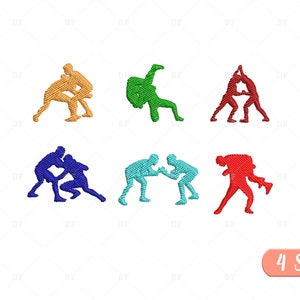 Mini Wrestling Embroidery Designs: Sport Embroidery (Digital Download)