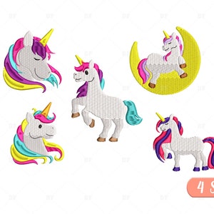 Unicorn Embroidery Design: Baby Girl Applique, 4 Sizes (Digital Download)