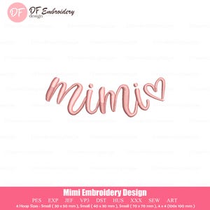 Mimi Embroidery Design: Grandma, Mama, Nana Applique (Instant Download)
