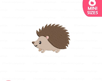 Mini motif de broderie bébé hérisson : motif animal de la forêt (téléchargement instantané, 8 tailles)