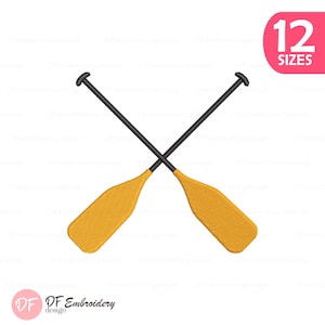 Crossed Paddles Embroidery Design, Lake Life Kayak Machine File (Digital Download)