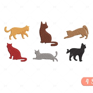 Mini Cat Embroidery Designs: Animal Machine Embroidery (Digital Download)