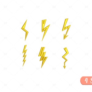 Lightning Embroidery Designs – Thunderbolt Machine Embroidery Files – Digital Download for Weather & Power Themes