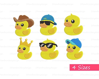 Duck Embroidery Design, Rubber Duck Boy Machine File (Instant Download)