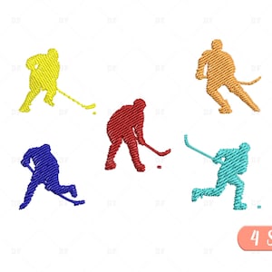 Desenhos de bordados para jogadores de mini-hóquei: pacote esportivo (download digital)