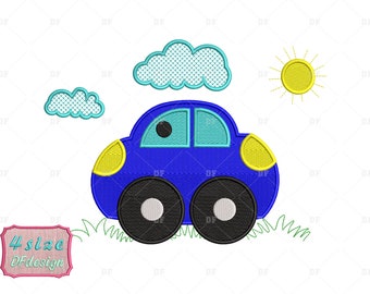 Cute Car Embroidery Design, Baby Boy (Digital Download)