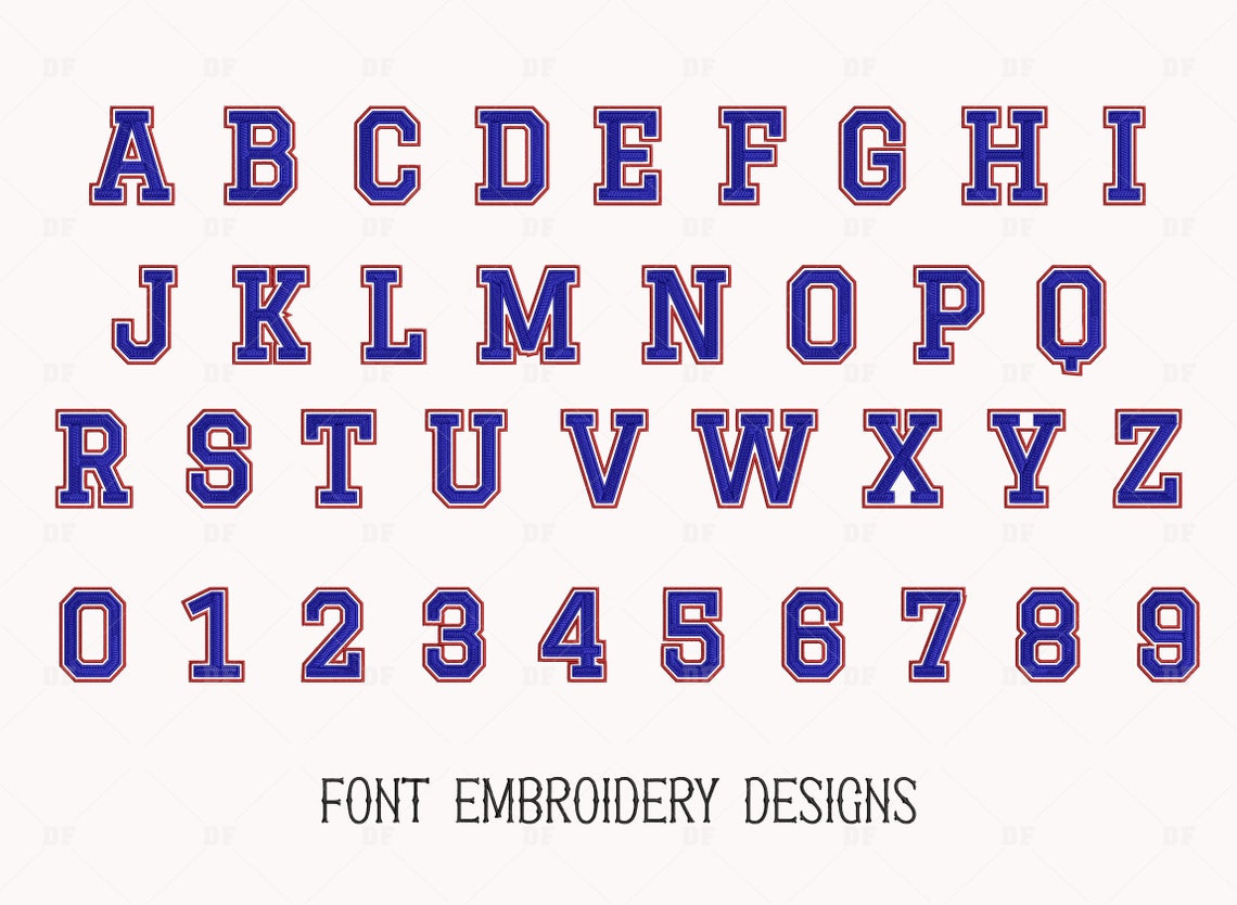 Varsity Font Embroidery Design: Athletic Letters & Numbers (4 Sizes) - Etsy