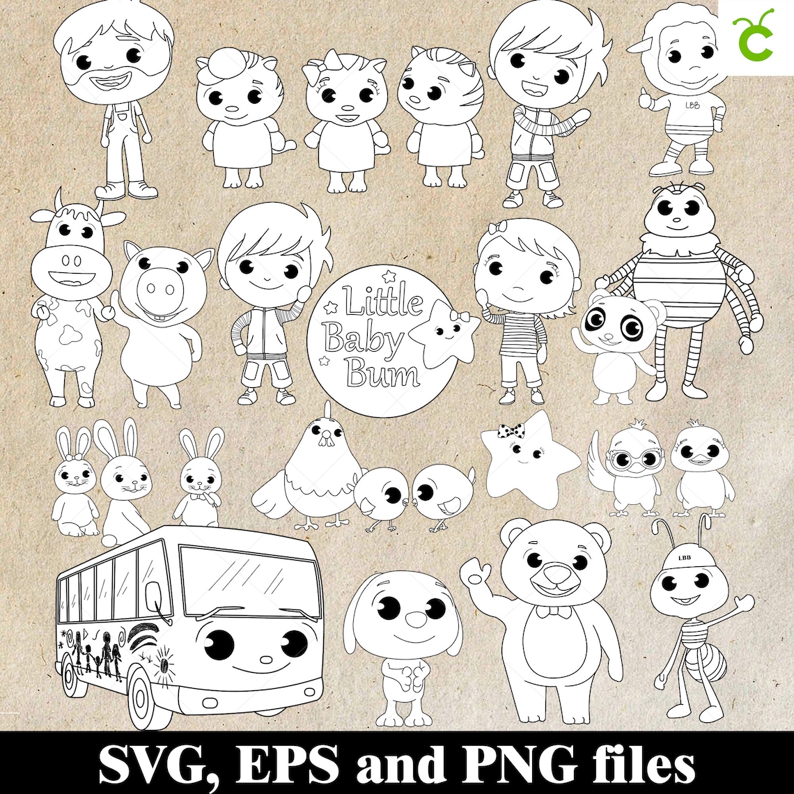 Download Little Baby Bum SVG Bundle for cricut Little Baby Bum | Etsy