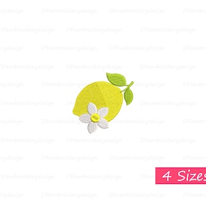 Lemon Flower Embroidery Design: Summer Citrus Stitch (Digital Download)