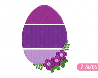 Egg Flower Embroidery Design: 7 Sizes (Digital Download)