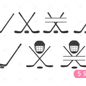 Hockey Sticks Embroidery Design, Split Hockey Stick Machine Embroidery Design, Hockey Sticks Embroidery Bundle, 7 Design, 5 Sizes