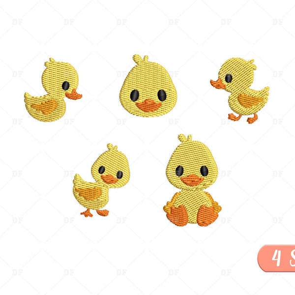 Mini Duck Embroidery design, Duck Embroidery Design, Animal Embroidery Design, Machine Embroidery Design, 4 Sizes