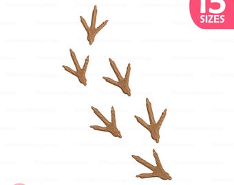 Chicken Footprints Embroidery Design, Farm Animal Tracks (Instant Download)