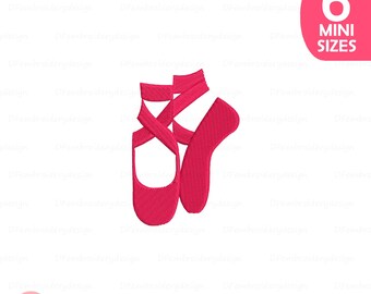 Mini Ballerina Slippers Embroidery Design: 6 Sizes (PES, EXP, JEF...)