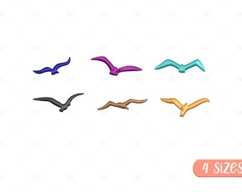 Mini Bird Silhouette Embroidery Designs (Digital Download)