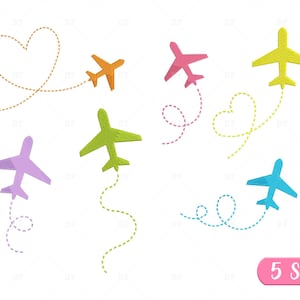 Disegni di ricamo dell'aeroplano, disegni di ricamo aereo, ricamo del neonato di design del veicolo, 6 disegni, 5 dimensioni