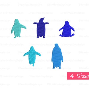 Mini Penguin Embroidery Designs, Penguin Embroidery Design, Animal Embroidery Design, Machine Embroidery Design, 4 Sizes