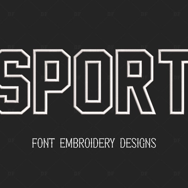Jersey Font Embroidery Design, Applique Font Embroidery Design, Sport Applique Embroidery Design, 6 Sizes