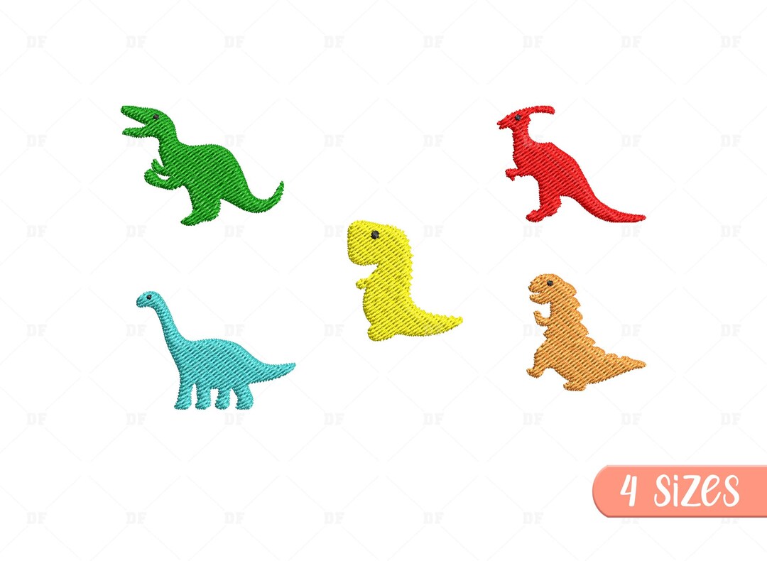 Mini Dinosaur Silhouette Embroidery Designs: 4 Sizes (digital Download ...