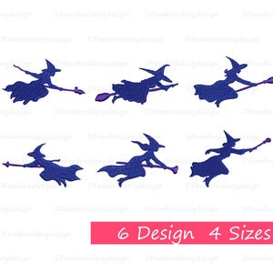 Witch Embroidery Design: Halloween Magic Pattern (Instant Download)
