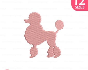 Poodle Embroidery Design, Cute Dog Embroidery File, Poodle Silhouette Stitch Pattern, Digital Download, 12 Sizes