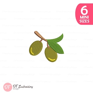 Mini Olive Branch Embroidery Design, Delicate Leaf Machine Embroidery File, Nature Inspired embroidery, instant download, 6 sizes