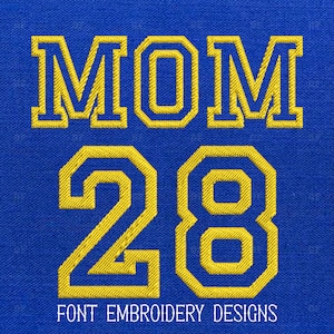 Varsity Sport Font embroidery designs, Sport Font Embroidery Design, Letters and Numbers  embroidery designs, 3 Sizes