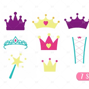 Princes Crown Embroidery Design, Mini Crown Embroidery Design, Crown Embroidery Design Bundle,  7 Size