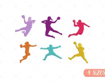 Mini Handball Girl Embroidery Designs, Handball Embroidery Designs, Sport Embroidery Design, 6 Design, 4 Sizes