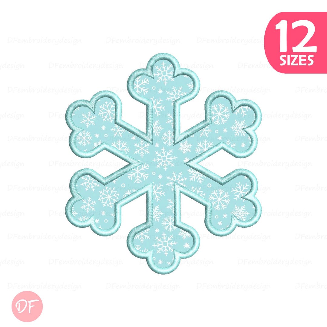 Winter Snowflake Applique Embroidery Design, Christmas Snow Flake ...