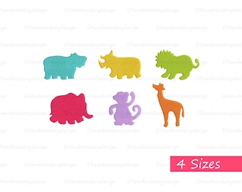 Mini Baby Animal Embroidery Designs: 6 Designs, 4 Sizes (Digital Download)