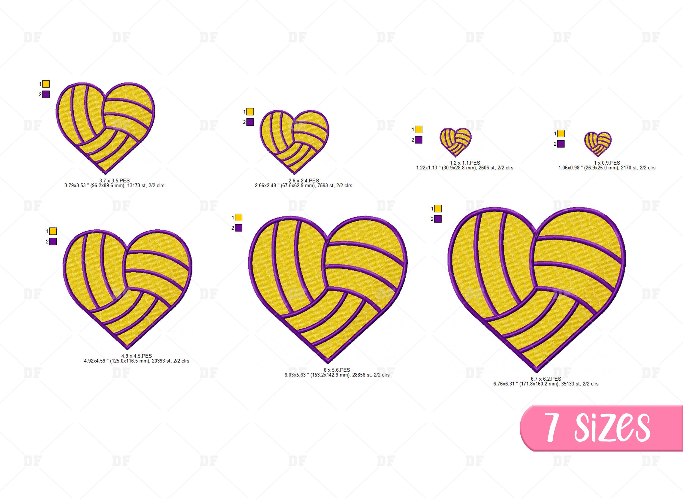 Love Volleyball Embroidery Design Volleyball Embroidery Etsy