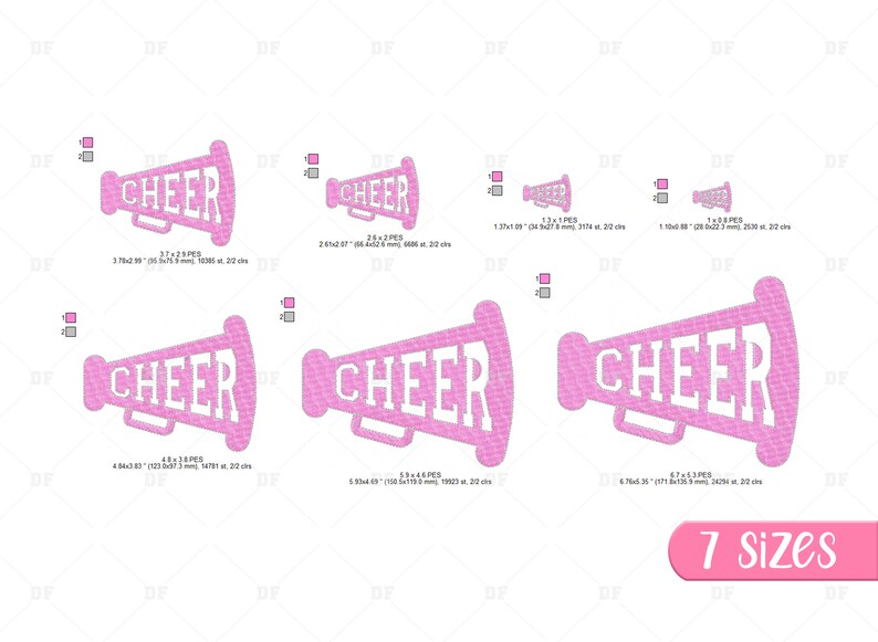 Cute Girl Cheer Cone Embroidery Design Megaphone Cheerleader Etsy
