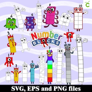 Number Blocks SVG Pack 1-10 Numberblocks SVG Png Pdf Eps Number Blocks  Birthday 