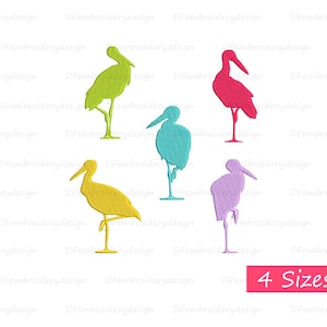 Mini Stork Embroidery Designs, Stork Embroidery Designs, Stork with newborn embroidery design, Baby shower embroidery, 4 Sizes