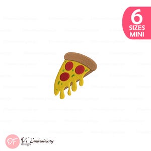 Mini Pizza Slice Embroidery Design, Food Machine Embroidery File (Instant Download)