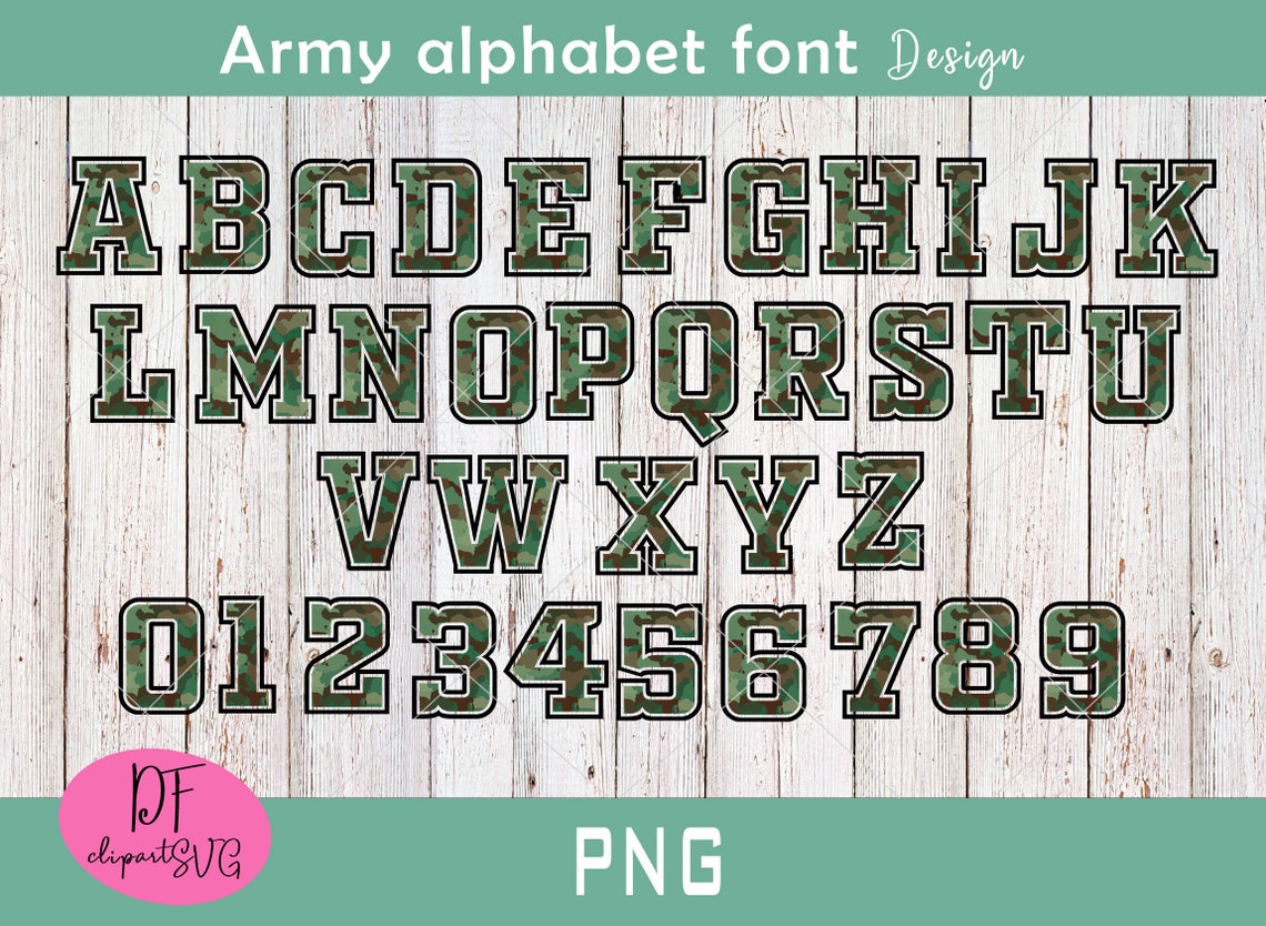 Army Alphabet Army Font Stencil Font Stencil Font PNG | Etsy