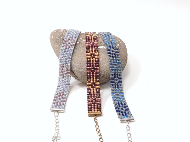 CROSS: bead loom bracelet beaded anklet boho anklet boho bracelet