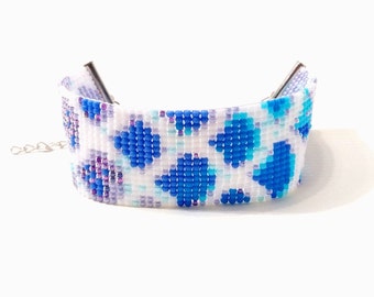 SCALES: bead loom bracelet, beaded cuff, boho bracelet, boho cuff